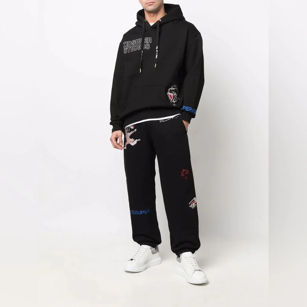 Kidsuper Studios Embroidered-design hoodie Black Sz Small Men’s - Picture 2 of 11